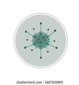 Coronavirus 2019-nCoV. China pathogen respiratory infection (asian flu outbreak). influenza pandemic. virion of Corona-virus Microscopic view of floating influenza virus cells