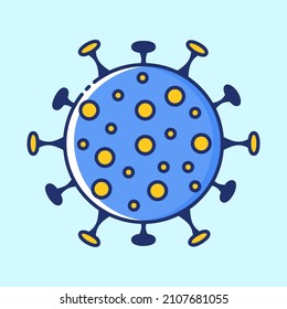 Coronavirus 2019-nCoV colored vector icon. Enlarged stylized image of a coronavirus molecule. Collection of stylish illustrations on the theme of medical tools, drugs and healthcare diagnostics. 