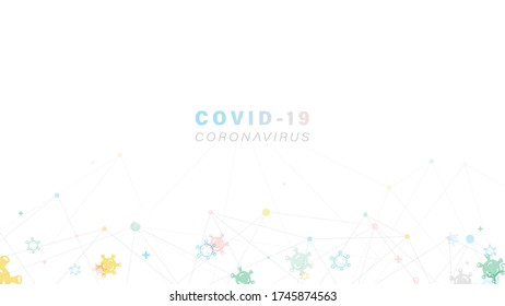 Coronavirus 2019-nCoV concept. Abstract polygonal and connecting dots background. Vector illustration
