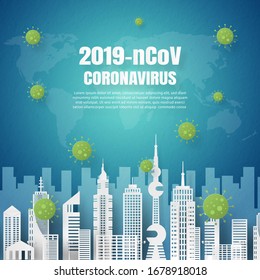 Coronavirus 2019-nCoV concept the Coronavirus spread throughout the world