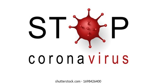 Coronavirus 2019-nCoV. Corona virus 3D icon. Red sign isolated white background. Pathogen respiratory infection. Design bacteria Influenza pandemic Corona-virus prevention Vector illustration