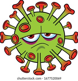 Coronavirus 2019-nCoV. Corona virus character. White background isolated. China pathogen respiratory infection (asian flu outbreak). Corona-virus. Vector
