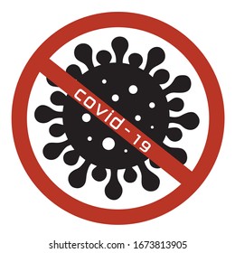 Coronavirus 2019-nCoV. Corona virus icon. Black on white background isolated. China pathogen respiratory infection (asian flu outbreak). influenza pandemic. virion of Corona-virus. Vector