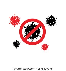 Coronavirus 2019-nCoV. Corona virus icon. Black with an isolated white background. Chinese pathogenic respiratory infections (global flu epidemic). influenza pandemic. virion from Corona virus. Vector