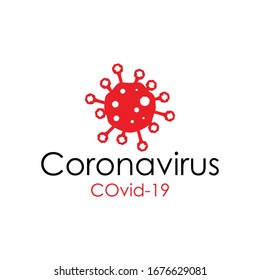 Coronavirus 2019-nCoV. Corona virus icon. Black with an isolated white background. Chinese pathogenic respiratory infections (global flu epidemic). influenza pandemic. virion from Corona virus. Vector