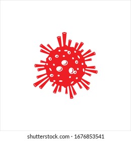 Coronavirus 2019-nCoV. Corona virus icon. Black on white background isolated