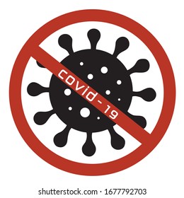 Coronavirus 2019-nCoV. Corona virus icon. Black on white background isolated. China pathogen respiratory infection (asian flu outbreak). influenza pandemic. virion of Corona-virus. Vector