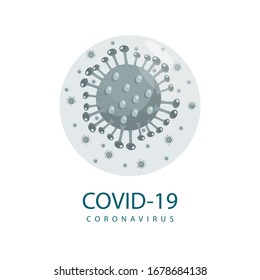 Coronavirus 2019-nCoV. Corona virus icon. China pathogen respiratory infection (asian flu outbreak). influenza pandemic. virion of Corona-virus. Vector