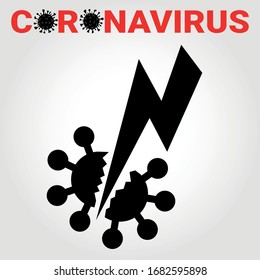 Coronavirus 2019-nCoV. Corona virus icon. Black vector illustration on white background isolated. China pathogen respiratory infection (asian flu outbreak). influenza pandemic. virion of Corona-virus.