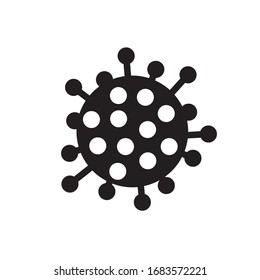 Coronavirus 2019-nCoV. Corona virus icon. Black on white background isolated. 
Novel Coronavirus (2019-nCoV-2). 