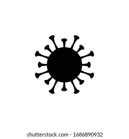 Coronavirus 2019-nCoV. Corona virus icon. Black on white background isolated. China pathogen respiratory infection (asian flu outbreak). influenza pandemic. Vector. EPS 10, Premium.