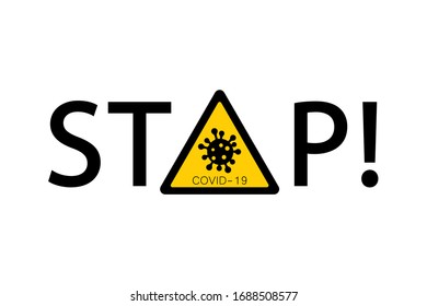 Coronavirus 2019-nCoV. Corona virus icon. Red sign isolated on white background. China pathogen respiratory infection. Design bacteria. Influenza pandemic Corona-virus prevention Vector illustration