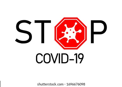 Coronavirus 2019-nCoV. Corona virus icon. Red sign isolated on white background. Pathogen respiratory infection. Design bacteria. Influenza pandemic Corona-virus prevention Vector illustration