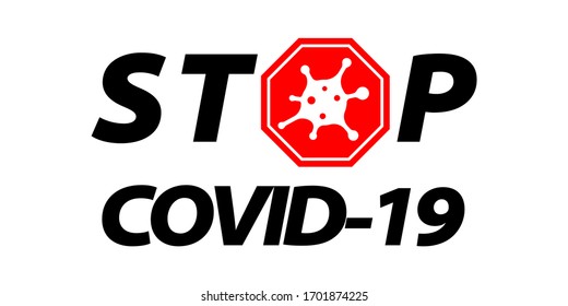 Coronavirus 2019-nCoV. Corona virus icon. Red sign isolated on white background. Stop pathogen respiratory infection. Design bacteria. Influenza pandemic Corona-virus prevention Vector illustration