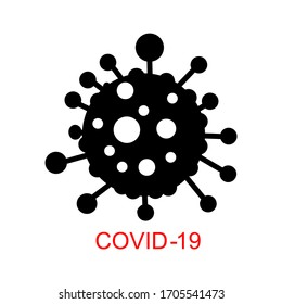 Coronavirus 2019-nCoV. Corona virus icon. Black with an isolated white background. pathogenic respiratory infections (global flu epidemic). influenza pandemic. virion from Corona virus. Vector