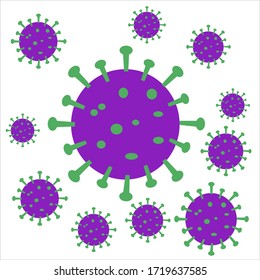 Coronavirus 2019-nCoV. Corona virus icon. Black on white background isolated.  