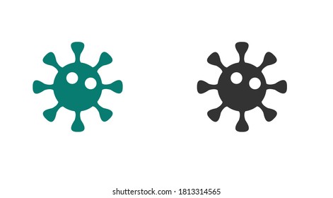 Coronavirus 2019-nCoV. Corona virus icon. Black on white background isolated. China pathogen respiratory infection. influenza pandemic. virion of Corona-virus. Vector