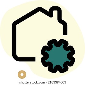 Coronavirus 2019-nCoV. Corona virus icon. Black on white background isolated. illness respiratory infection (illness outbreak). influenza pandemic. virion of Corona-virus. COVID-19