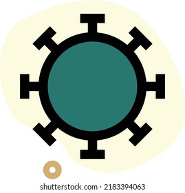 Coronavirus 2019-nCoV. Corona Virus Icon. Black On White Background Isolated. Illness Respiratory Infection (illness Outbreak). Influenza Pandemic. Virion Of Corona-virus. COVID-19