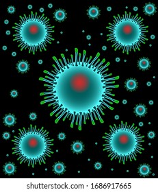 Coronavirus 2019-nCoV. Corona virus icons. Vector illustration