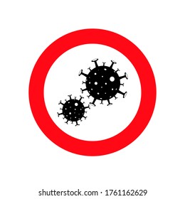 Coronavirus 2019-nCoV. Corona virus logo icon. Lockdown Pandemic stop Novel Coronavirus outbreak covid-19 symptoms China corona warning. influenza pandemic.