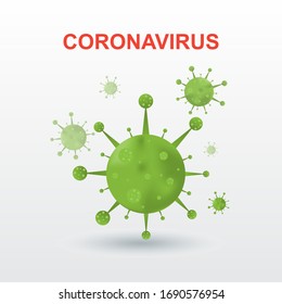 Coronavirus 2019-nCoV. Corona virus on white background isolated. Virus concept. vector illustration 