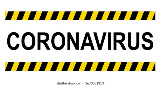 Coronavirus, 2019-nCoV, COVID-19, Bacteria, Text box yellow and black color, isolated, vector illustration