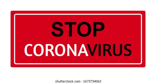 Coronavirus, 2019-nCoV, COVID-19, Bacteria, Text box red color, isolated, vector illustration