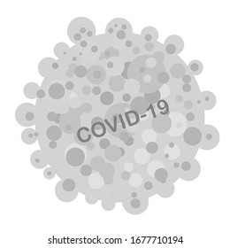 Coronavirus 2019-nCoV. Covid-19. Corona virus icon. Black on white background isolated. China pathogen respiratory infection (asian flu outbreak). influenza pandemic. virion of Corona-virus.