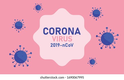 Coronavirus 2019-nCoV COVID-19 flat vector info graphic in pink background.