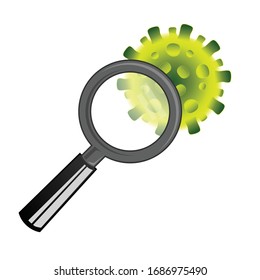 Coronavirus 2019-nCov, COVID-19, Corona-virus icon gradient with a magnifying glass. China pathogen respiratory infection (asian flu outbreak). influenza pandemic. virion of corona-virus. EPS - Vector