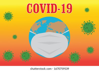Coronavirus 2019-nCoV, covid-19
, MERS-Cov (middle East respiratory syndrome coronavirus), 2019-nCoV, suit with blue medical face mask against viruses floating in the air