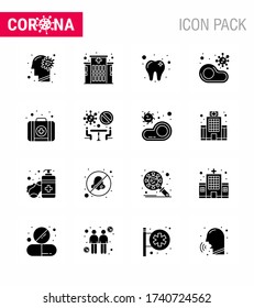 Coronavirus 2019-nCoV (Covid-19) Prevention icon set emergency; restaurant; care; no; food viral coronavirus 2019-nov disease Vector Design Elements