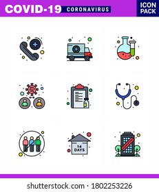 Coronavirus 2019-nCoV (Covid-19) Prevention icon set list; virus; chemical; transmission; man viral coronavirus 2019-nov disease Vector Design Elements
