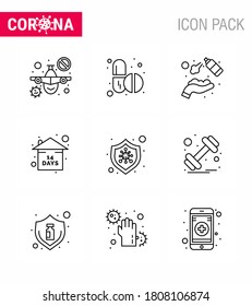 Coronavirus 2019-nCoV (Covid-19) Prevention icon set  bacteria; quarantine; alcohol; event; washing viral coronavirus 2019-nov disease Vector Design Elements