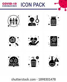 Coronavirus 2019-nCoV (Covid-19) Prevention icon set  interfac; devirus; temprature; bottle; health viral coronavirus 2019-nov disease Vector Design Elements