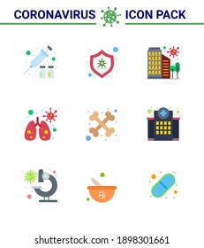 Coronavirus 2019-nCoV (Covid-19) Prevention icon set  bones; infedted; building; anatomy; safety viral coronavirus 2019-nov disease Vector Design Elements