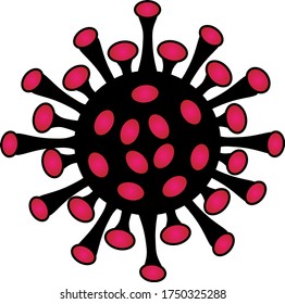 Coronavirus, 2019-nCoV, Covid-2019, Covid-19. Dangerous Coronavirus. Isolated Vector Icon