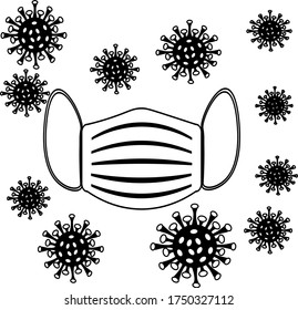 Coronavirus, 2019-nCoV, Covid-2019, Covid-19. Dangerous Coronavirus. Isolated Vector Icon.