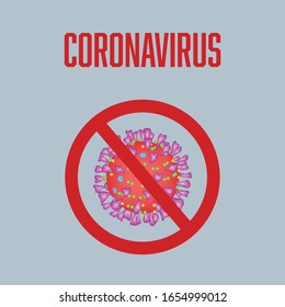 Coronavirus 2019-nCoV is crossed out with red STOP sign