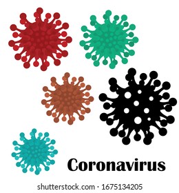 Coronavirus 2019-nCoV. Crown virus icon. Coronavirus bacterial cell, New coronavirus bacteria. Graphic vector illustration of the corona virus in Wuhan, coronary virus infection. Vector.