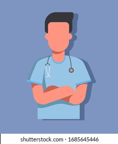 Coronavirus 2019-nCoV. doctor character in white medical face mask. Stop Coronavirus concept. Medical doctor nurse therapist surgeon professional hospital worker, medic.