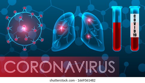 Coronavirus 2019-nCoV. Infected Lungs, Symptoms. SARS Pandemic. Vaccine