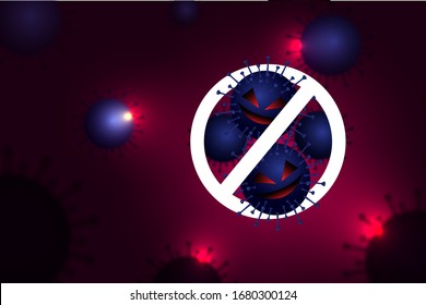 Coronavirus 2019-nCoV model, vector design background.
