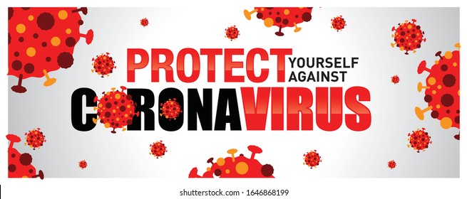 Coronavirus 2019-nCov novel coronavirus concept responsible for illness outbreak and coronaviruses influenza as dangerous flu strain cases as a pandemic. Microscope virus close up logo type design. 