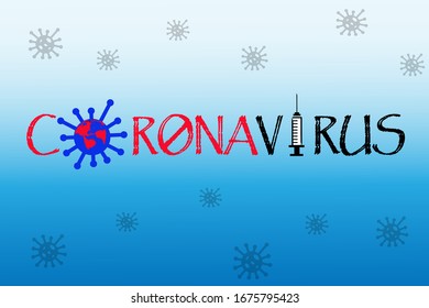 Coronavirus 2019-nCov novel coronavirus concept responsible for asian flu outbreak and coronaviruses influenza as dangerous flu strain cases as a pandemic. Microscope virus close up logo type design.