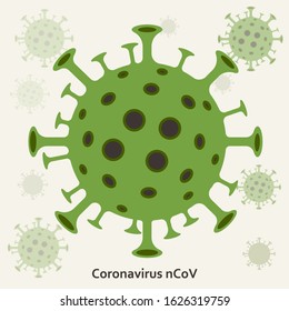 Coronavirus 2019-nCov nuevo concepto de coronavirus responsable de brote de enfermedad y gripe por coronavirus como casos peligrosos de cepa de gripe como pandemia. Ilustración vectorial.