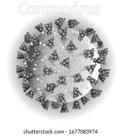 Coronavirus 2019-nCov novel coronavirus concept resposible for asian flu outbreak and coronaviruses influenza as dangerous flu strain cases as a pandemic. Microscope virus close up. 3d rendering.