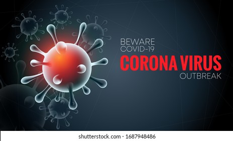 Coronavirus 2019-nCov novel coronavirus concept resposible for illness outbreak and coronaviruses influenza as dangerous flu strain cases as a pandemic. Microscope virus close up. 