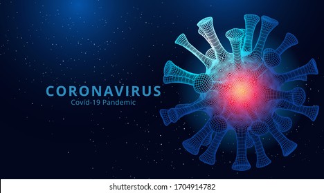 Coronavirus 2019-nCov novel coronavirus low poly abstract concept. vector illustration